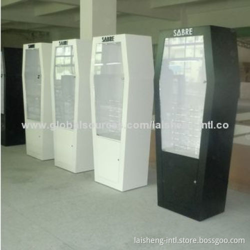 Fashion wooden display cabinet for sunglasses, MDF with veneer finishing store fixtures